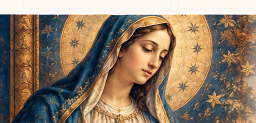 Illustrative devotional depiction of the Blessed Virgin Mary