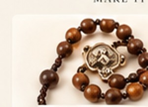 Illustrative wooden-bead full rosary